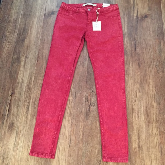 ZARA Women's Jean Reggings :Red, US 6/EUR 38 - Picture 3 of 4